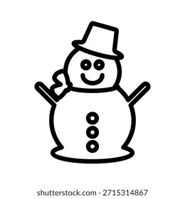 Snow man icon, Line Vector graphics