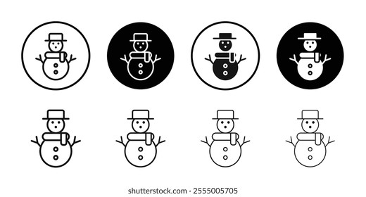 snow man icon logo sign set vector outline