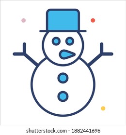 snow man icon, modern style Christmas and New Year line icon, Isolated winter holiday symbols