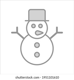 snow man icon, modern style Christmas and New Year line icon, Isolated winter holiday symbols