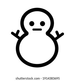 Snow man icon outline style isolated on white background.