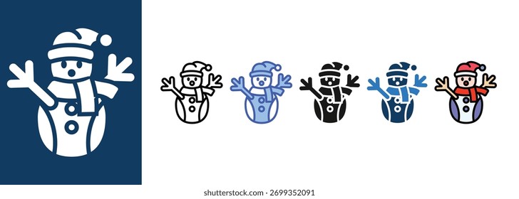 Snow man  icon sets collection multi style
