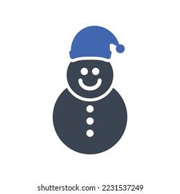 Snow man Icon, Vector graphics