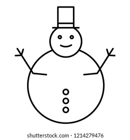 snow man line icon