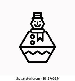 Snow man line icon. Hexagon snowman Vector illustration. Isolate on white background, eps 10