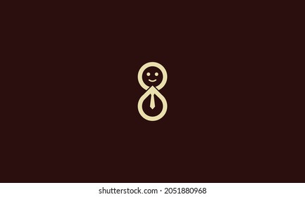 snow man logo with tie designed for winter vacation and Christmas 
