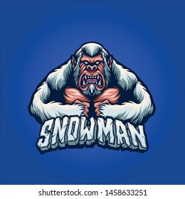 snow man mascot logo design