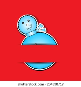Snow Man paper cut,vector illustrator