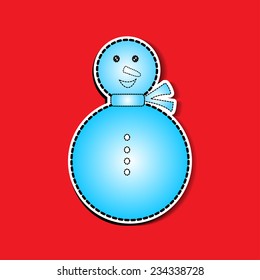 Snow Man paper cut,vector illustrator