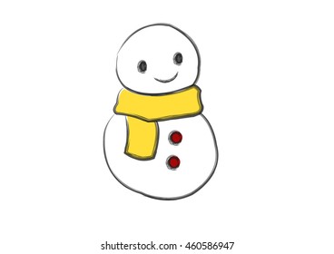 snow man smiling.
