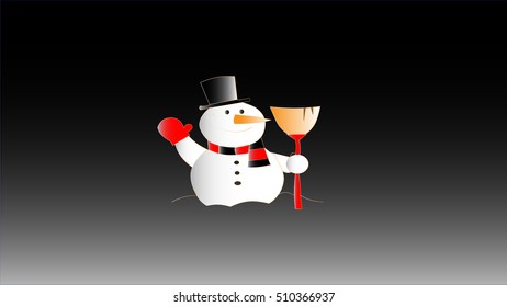 Snow Man vector background.