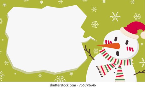 Snow man vector. free space for text. Christmas price tag. sale tag.