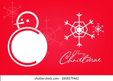Snow man vector image, Christmas day greetings.