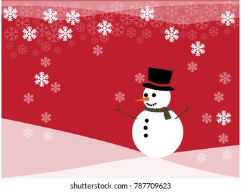 snow man with winter background