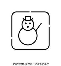 Snow man, winter symbol vector icon