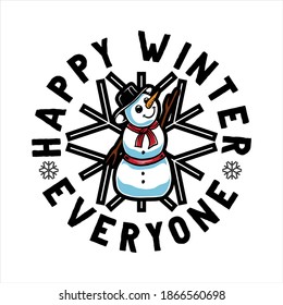 snow man winter vector design