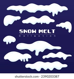 snow melt set collection flat vector design 
