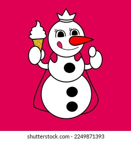 The snow men logo for an ice cream company is a playful and whimsical design that captures the essence of winter and the joy of enjoying a delicious scoop of ice cream
