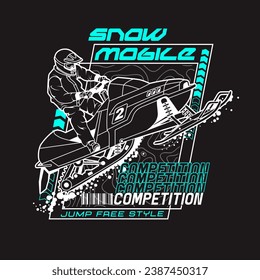 campeonato de nevado móvil, ilustración vectorial de tipografía 