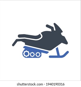 Snow Mobile Icon, Vector Graphics