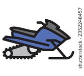 Snow mobile outline icon. Transportation illustration for templates, web design and infographics
