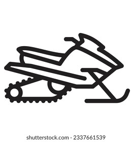 Snow mobile outline icon. Transportation illustration for templates, web design and infographics