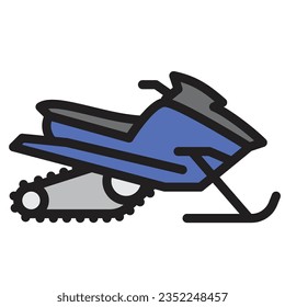 Icono de contorno móvil de nieve. Ilustración de transporte para plantillas, diseño web e infografías
