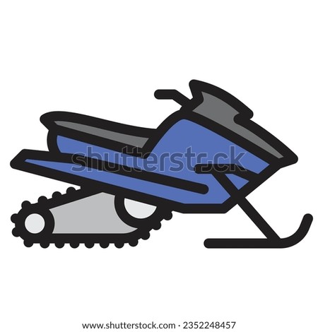 Snow mobile outline icon. Transportation illustration for templates, web design and infographics
