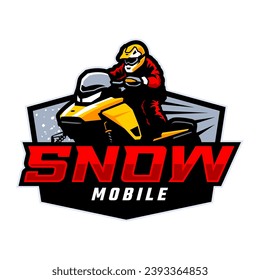 SNOW MOBILE RACING LOGO TEMPLATE