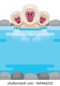 Snow Monkey Relaxing In Hot Spring Frame, Bath, Onsen, Japanese, Culture, Healthy, Season, Body