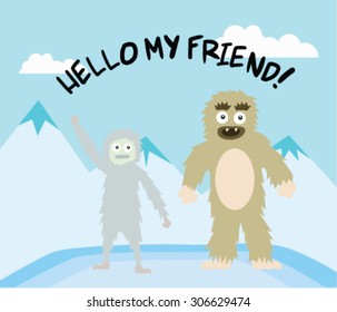 Snow monster greeting card