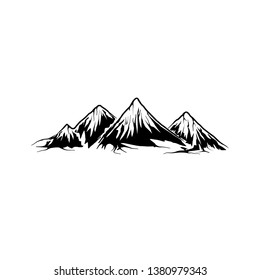 snow mountain in black and white color, vector illustration with eps 10