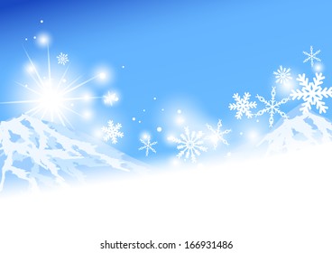 Snow mountain and blue sky