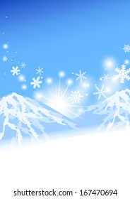 Snow mountain and blue sky