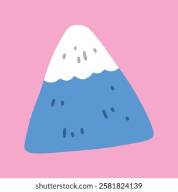 Snow mountain doodle, illustration, simple, minimalist, hand-drawn, playful, clean, cute, aesthetic and friendly