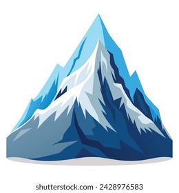 Snow mountain flat Vector illustration on white background