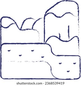 Snow Mountain hand drawn vector illustration