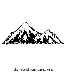 snow mountain icon and logo vector