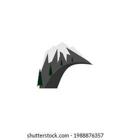 snow mountain icon and logo vector