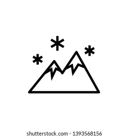  Snow Mountain Icon Outline Vector