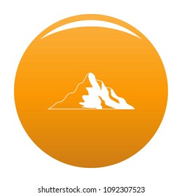 Snow mountain icon. Simple illustration of snow mountain vector icon for any design orange