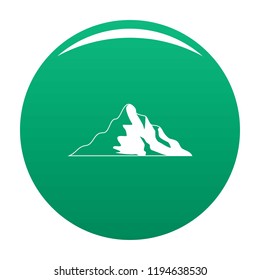 Snow mountain icon. Simple illustration of snow mountain vector icon for any design green