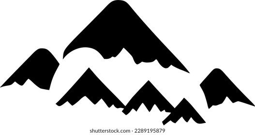 símbolo de vector de icono de montaña de nieve