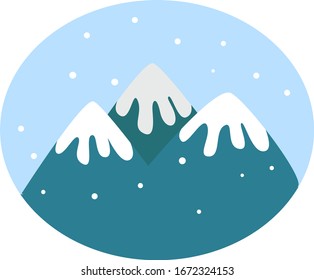 Schneeberg, Illustration, Vektorillustration auf weißem Hintergrund.