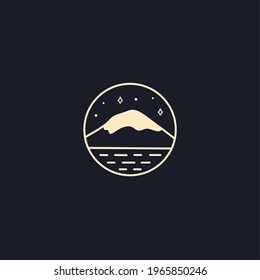 Snow mountain and lake logo design. Suitable for travel guide, vacation, sport, climbing, hiking