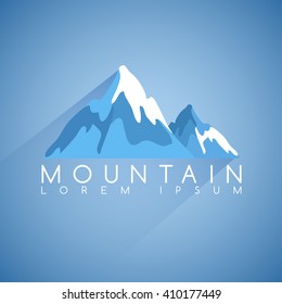 Snow Mountain Logo On Blue Background Stock Vector (Royalty Free ...