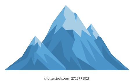 Snow Mountain Peak Cold Nature View Paisaje Paisaje Ilustración vectorial de color plano Diseño de Plantilla
