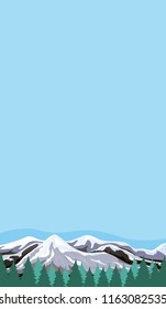 A snow mountain template illustration