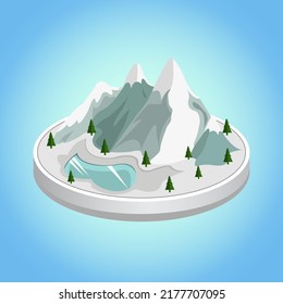 Snow mountain vector icon illustrations. nature illustration icon vector.