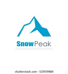 Snow mountain vector icon on white background. Mountains vector logo. Mountains vector clip art eps icon.